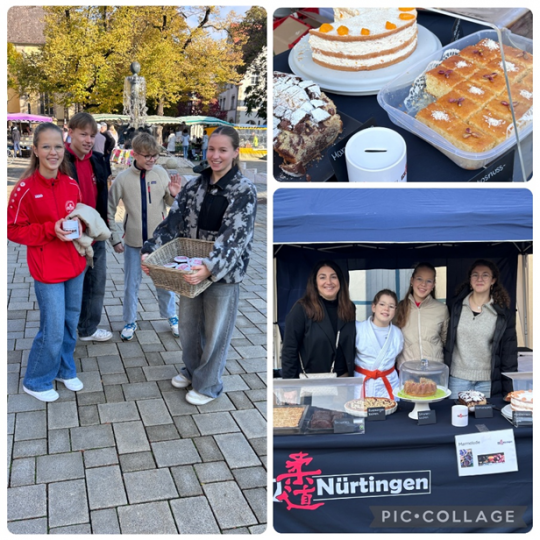 Kuchenverkauf auf dem Nürtinger Wochenmarkt